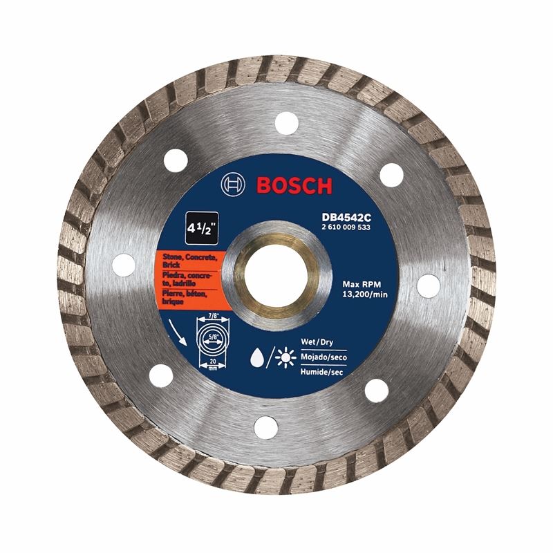 Bosch | DB4542C 4-1/2 In. Premium Turbo Rim Diamond Blade for Smooth Cuts