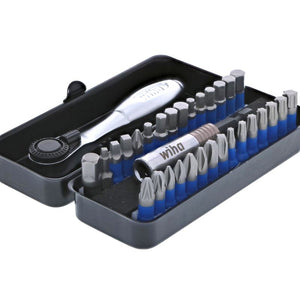 WIHA 76889 32 PIECE GOBOX TERMINATORBLUE MINI RATCHET AND IMPACT BIT SET