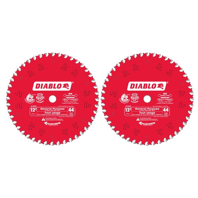 Diablo D124444VP 12in x 44T General Purpose Blade (2-Pack)