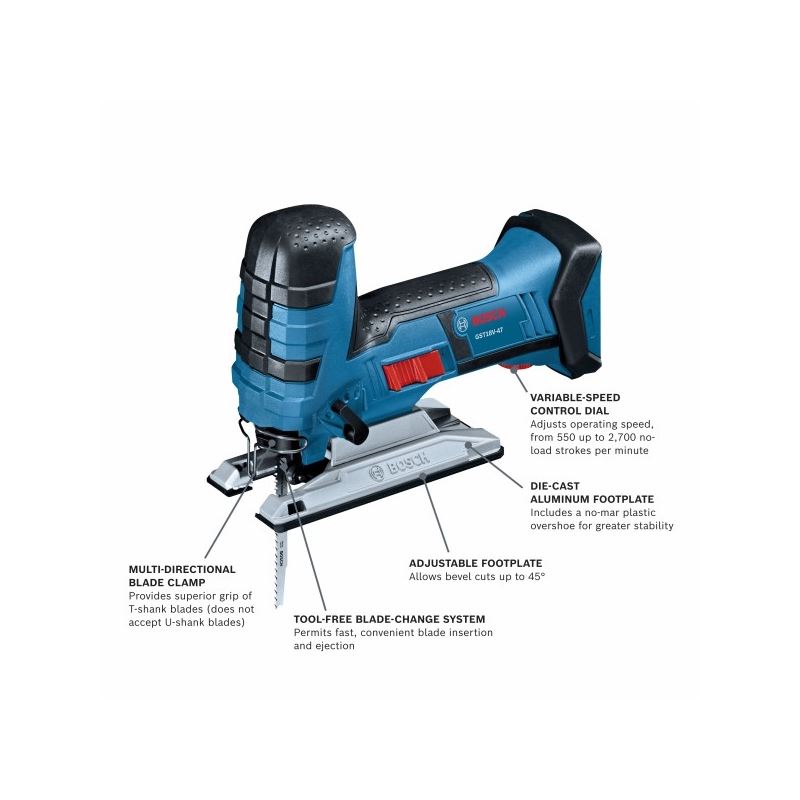 Bosch GST18V-47N 18V Barrel-Grip Jig Saw (Bare Tool)