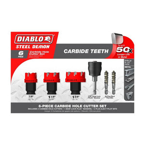 DIABLO DHS06CFS 6 pc Steel Demon Carbide Teeth Hole Cutter Set