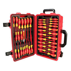 WIHA 32800 80 PIECE MASTER ELECTRICIAN'S INSULATED TOOLS SET IN ROLLING HARD CASE