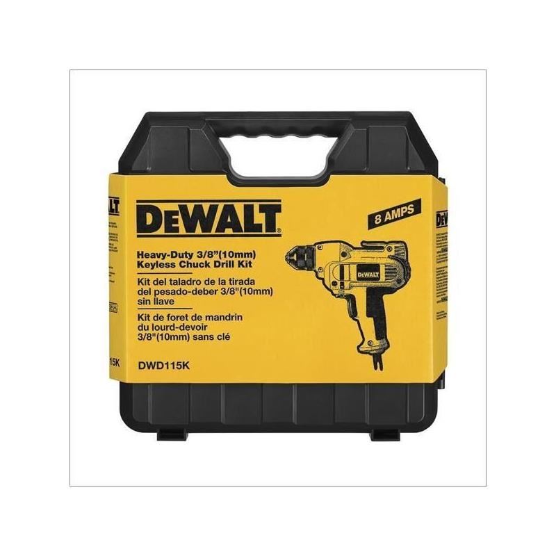 DEWALT | DWD115K 3/8" (10 mm) VSR Mid-Handle Drill Kit with Keyless Chuck