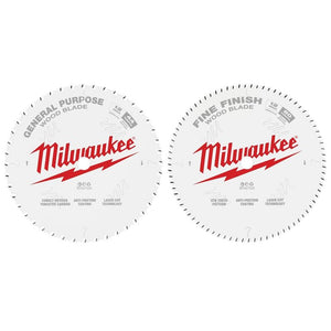 Milwaukee 48-40-1232 Circular Saw Two-Pack Wood Cutting Blades 12in 44T + 80T