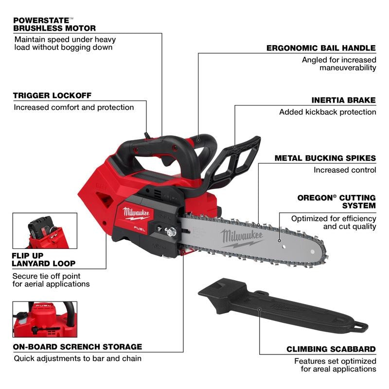 Milwaukee 2826-20C M18 FUEL  12in Top Handle Chainsaw