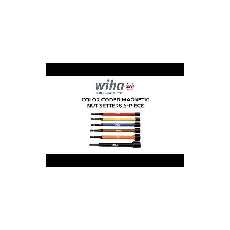 Wiha Color Coded Magnetic Nut Setters 6-Piece