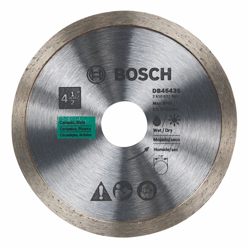 Bosch | DB4543S 4-1/2 In. Standard Continuous Rim Diamond Blade for Clean Cuts