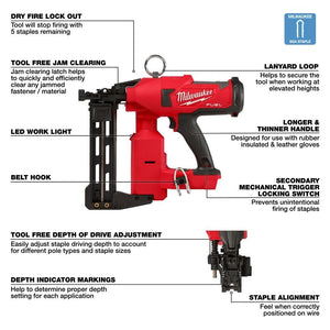 Milwaukee 2843-20 M18 FUEL UTILITY FENCING STAPLER