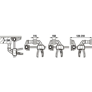 Bessey EZR-SET One Hand Track Clamp Set 2 Pcs