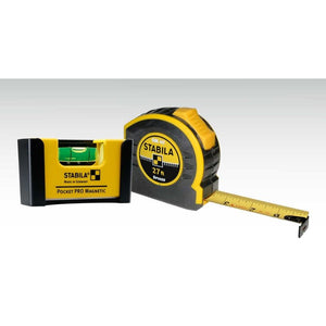 STABILA 11927 Quick Check 27ft Tape/Pocket Level Pro Set