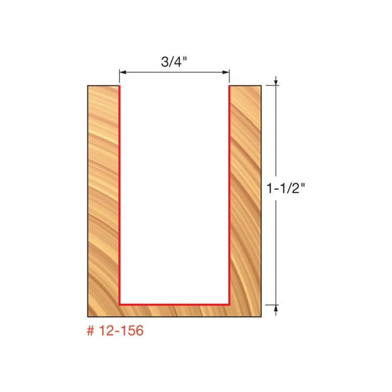 Freud | 12-156 3/4 (Dia.) Double Flute Straight Bit (Double Grind)