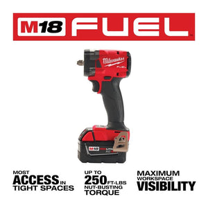 Milwaukee 2991-22 M18 FUEL Compact Impact Wrench and Grinder 2 Tool Combo Kit