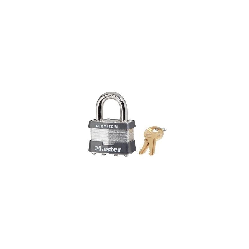 Master Lock Model No. 1KA, 1-3/4in (44mm) Wide Laminated Steel Pin Tumbler Padlock, Keyed Alike