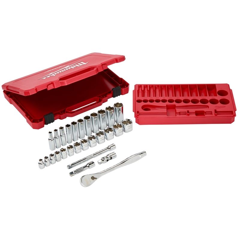 Milwaukee 48-22-9408 3/8in Drive 28pc Ratchet  and Socket Set- SAE