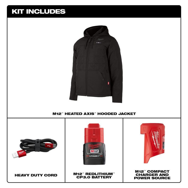 Milwaukee 205B-21 M12 HEATED AXIS HOODED JACKET