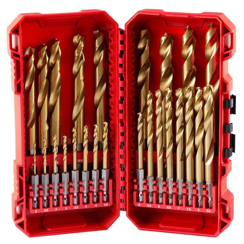 Milwaukee 48-89-4861 SHOCKWAVE Impact Duty RED HELIX Titanium Metric Drill Bit  Set - 25PC