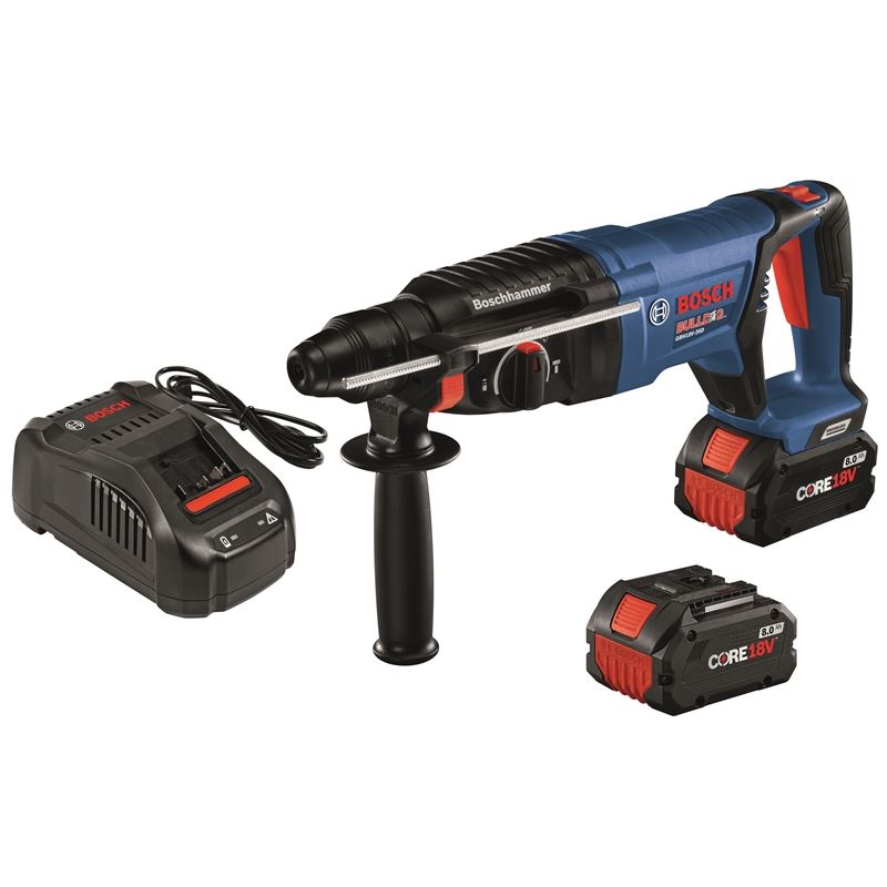 Bosch | GBH18V-26DK24 18V EC Brushless SDS-plus Bulldog 1 In. Rotary Hammer Kit with (2) CORE18V 8.0 Ah Performance Batteries