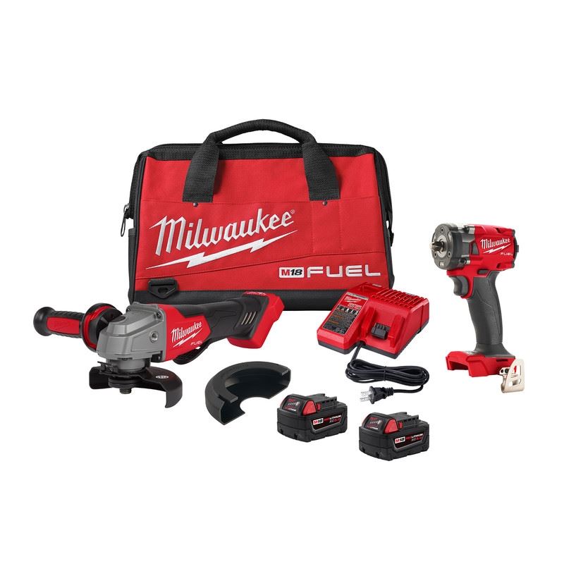 Milwaukee 2991-22 M18 FUEL Compact Impact Wrench and Grinder 2 Tool Combo Kit