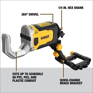 DEWALT DWAPVCIR IMPACT CONNECT PVC/PEX PIPE CUTTER ATTACHMENT