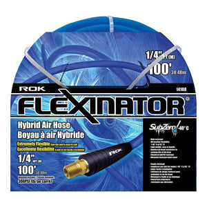 ROK FLEX-14188 1/4 in x 100 Ft FLEXINATOR Hybrid Air Hose Blue