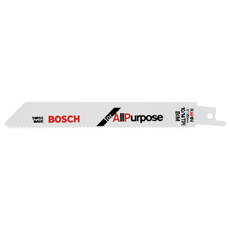 Bosch RAP6V 6 In. 10/14 TPI All-Purpose BiMetal Reciprocating Saw Blade