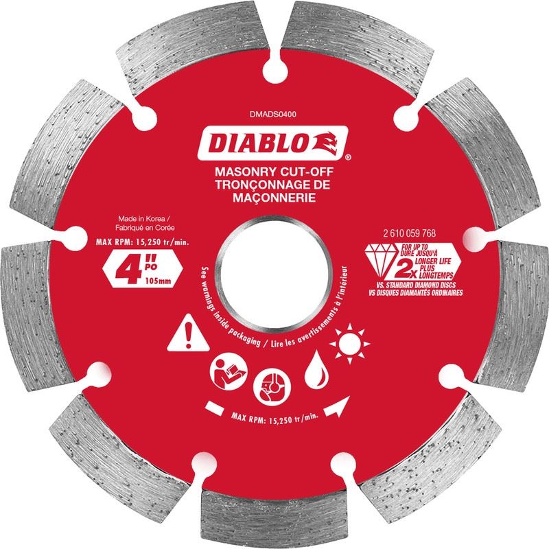 Diablo DMADS0400 4 in. Diamond Segmented Cut-Off Discs for Masonry