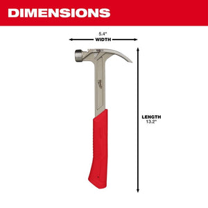 Milwaukee 48-22-9018 16oz Smooth Face Hybrid Claw Hammer