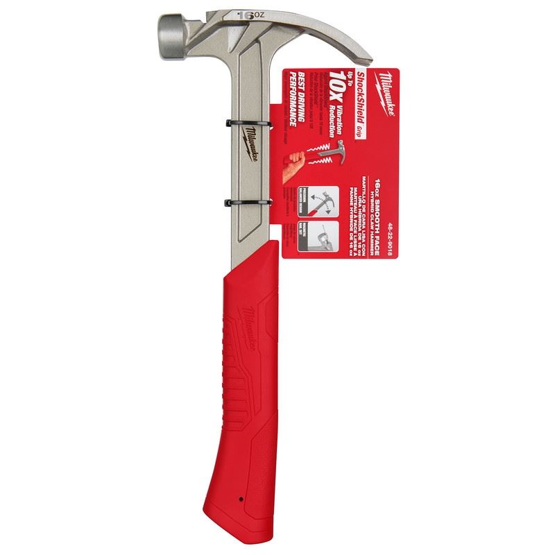 Milwaukee 48-22-9018 16oz Smooth Face Hybrid Claw Hammer