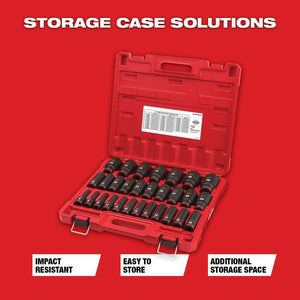 Milwaukee 49-66-7015 29PC SHOCKWAVE Impact Duty 1/2in Drive Metric Deep 6 Point Socket Set