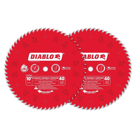 Diablo D104040VP 10in x 40T General Purpose Blade (2-Pack)