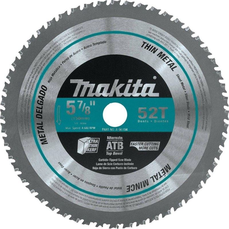 Makita A-96104 5-7/8in 52CT 5/8in Cordless Circular Saw Blade