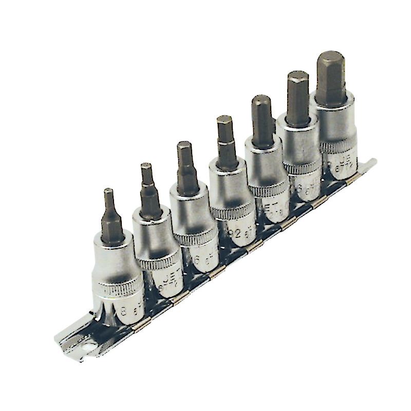 Jet 601201 7 Pc 3/8 Dr S.a.e. 2 Long Hex Bit Socket Set