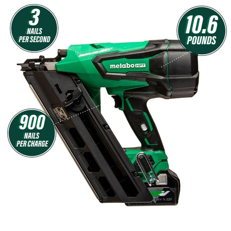 metabo HPT NR3690DCM 30 Degree 36V Cordless Paper Strip Framing Nailer