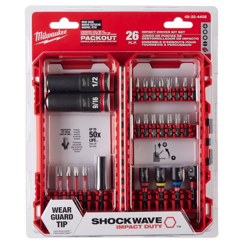 Milwaukee 48-32-4408 SHOCKWAVE Impact Duty Drive & Fasten Set - 26PC