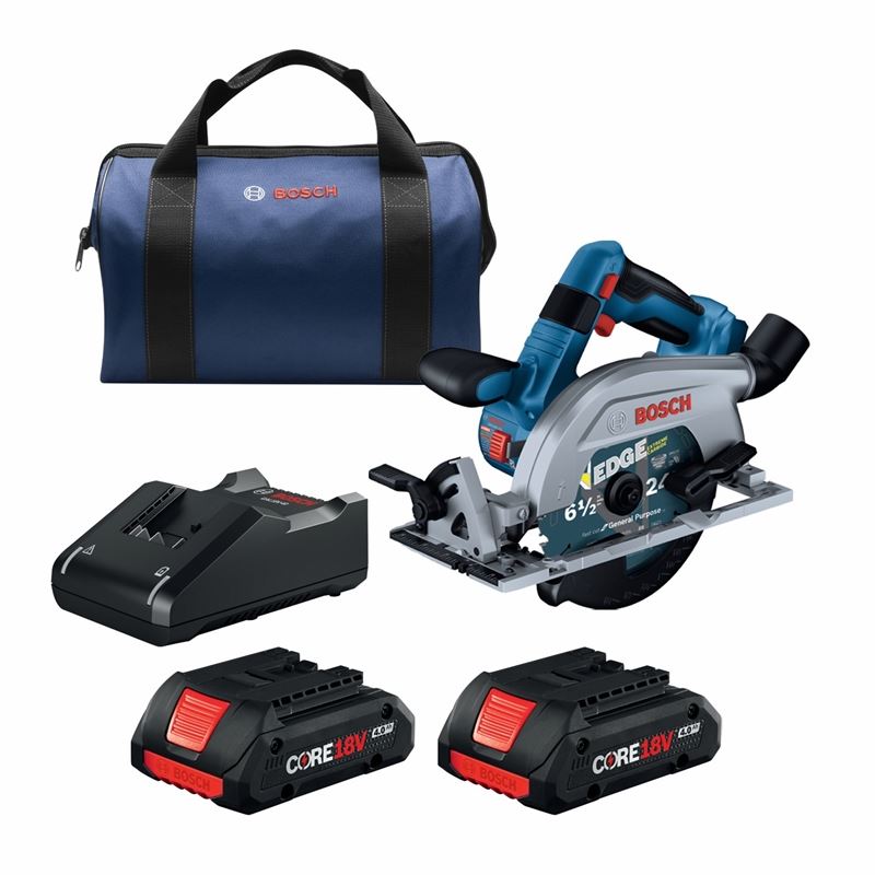 Bosch GKS18V-22LB25 18V Brushless Blade-Left 6-1/2 In. Circular Saw Kit with (2) CORE 18V 4.0 Ah Compact Batteries