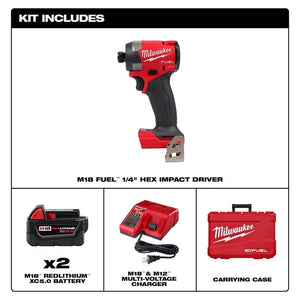 Milwaukee 2953-22 M18 FUEL 1/4in Hex Impact Driver Kit