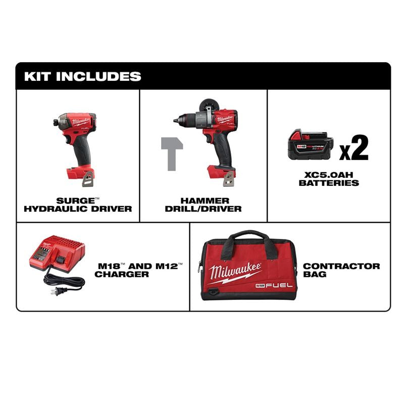 2999-22 M18 FUEL 18-Volt Lithium-Ion Brushless Cordless Surge Impact Driver/Hammer Drill Combo Kit - 2 Tool