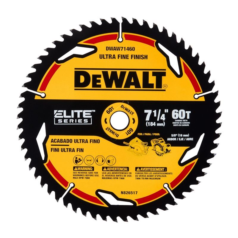 DEWALT DWAW71460 7-1/4in 60T ELITE SERIES Circular Saw Blade