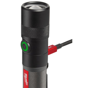 Milwaukee USB Rechargeable 1100L Twist Focus Flashlight