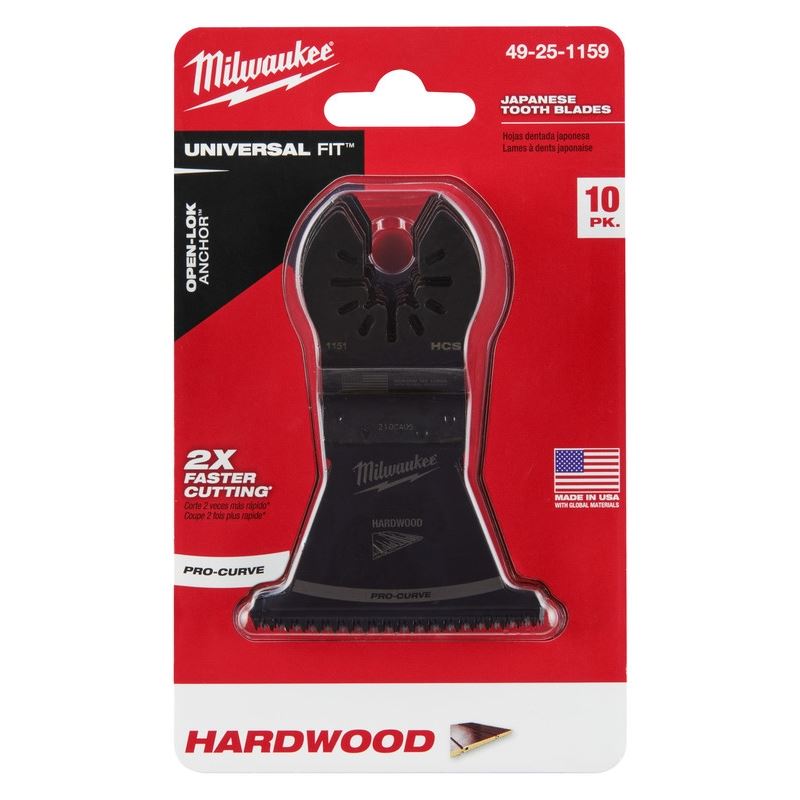 Milwaukee 49-25-1159 OPEN-LOK 2-1/2 in Hcs Japanese Tooth Pro-Curve Hardwood Blade 10 Pk