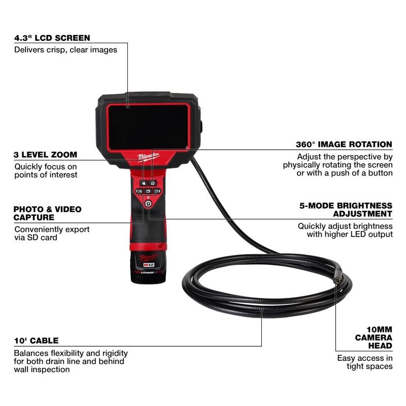 Milwaukee 2324-21 M12 M-Spector 360 10ft Inspection Camera