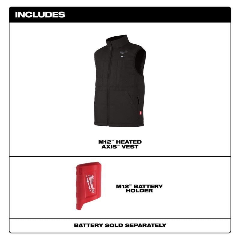 Milwaukee 305B-20 M12 HEATED AXIS VEST - BLACK