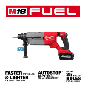 Milwaukee 2916-22 M18 FUEL 1-1/4in SDS Plus D-Handle Rotary Hammer Kit w/ ONE-KEY