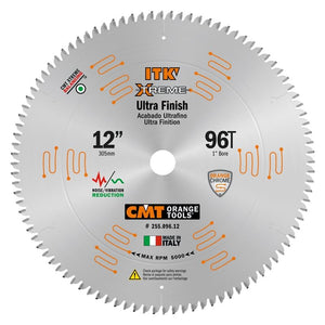 CMT ORANGE TOOLS 255.096.12 12 in ITK Xtreme 96T Ultra Finish Wood Saw Blade