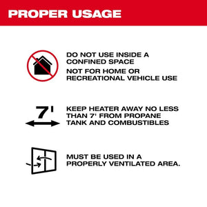 MILWAUKEE 0801-20C M18 70,000 BTU Forced Air Propane Heater