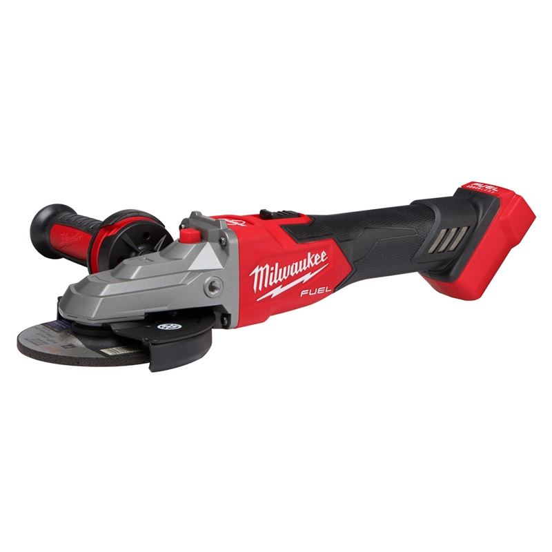 Milwaukee 2887-20 M18 FUEL 5in Flathead Braking Grinder, Slide Switch Lock-On