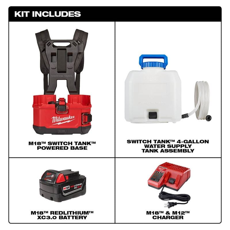 2820-21WS M18 18 Volt Lithium-Ion Cordless SWITCH TANK 4 Gallon Backpack Water Supply Kit