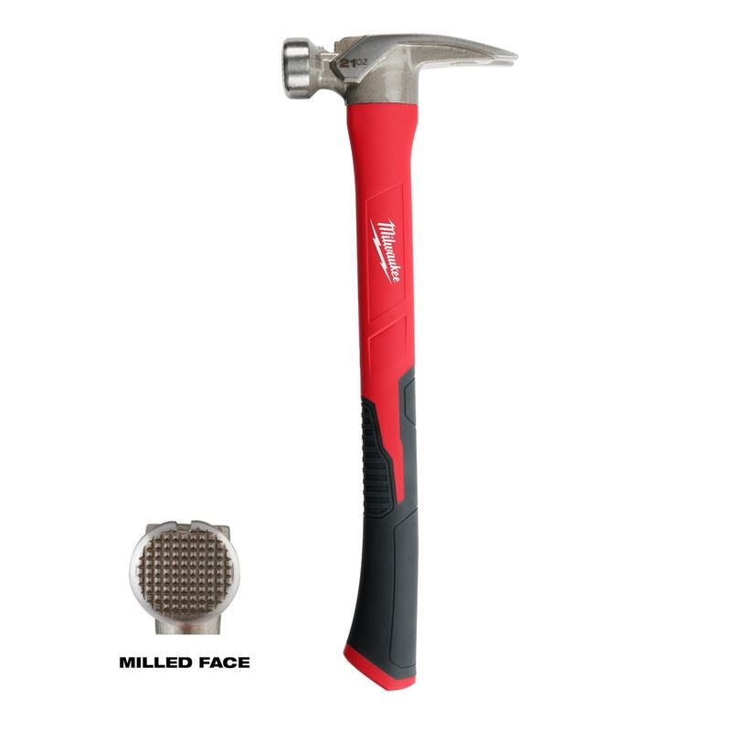 Milwaukee 48-22-9320 21oz Milled Face Poly/Fiberglass Handle Hammer