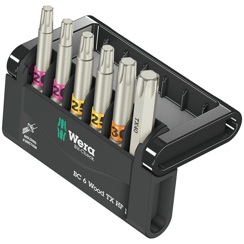 Wera 05056470001 Bit-Check 6 Wood Tx Hf 1, 6 Pieces