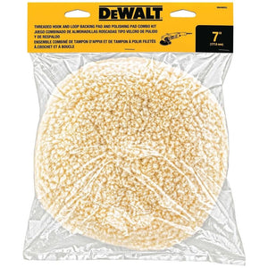 DEWALT DW4985CL 7in Wool Buffing Pad and Backing Pad Kit